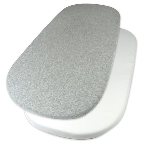 HonestBaby 2-Pack Organic Cotton Fitted Bassinet Sheet, Gray Heather, One Size - Bassinet- 2 Pack - Gray Heather