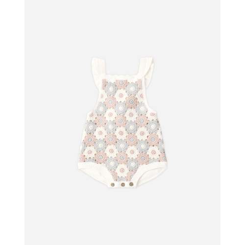 Crochet Romper Blue, Light Pink, Ivory – Rylee + Cru