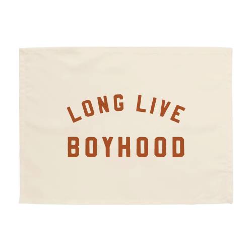 Long Live Boyhood Easy Hang Banner™ for Boy's Rooms, Brother's Rooms & Playrooms - Boy's Room Wall Decor - Natural and Rust