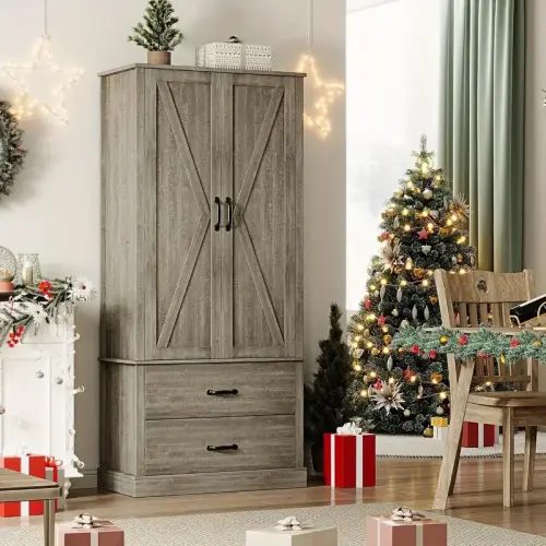 storage cabinet barn doors drawer 2 - Temu