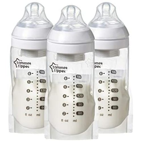 Tommee Tippee Pump and Go Pouch Holder with Slow Flow Nipple, Fits Pre-sterilized Pump and Go Pouches, No Breastmilk Transfers, BPA-Free, 3 Count