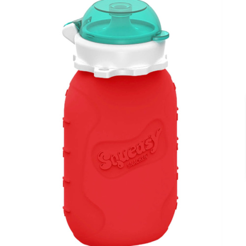 6 oz Red Squeasy Snacker - The most versatile reusable food pouch