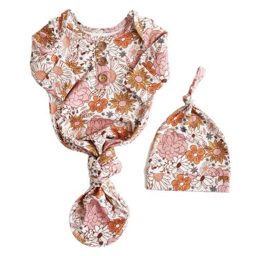Best Selling Printed Knot Gowns for Girls*