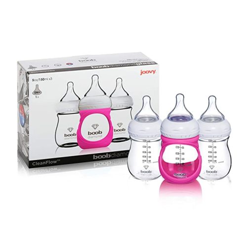 JOOVY Boob Diamond 5 Ounce 3 Piece with Pink Sleeve, 1.21 Pounds