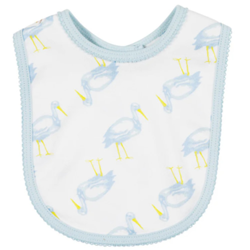 Burp Me Bib - Sir Proper Stork with Buckhead Blue