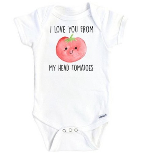 Tomato Head Toes Onesie® Baby Boy Girl Clothes Infant Bodysuit Funny Cute Newborn GS1 White 12M Onesie®
