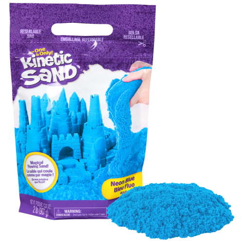 Kinetic Sand, Blue Moldable Sensory Play Sand, 2 lb Resealable Bag, Arts & Crafts Toy for Kids 3+