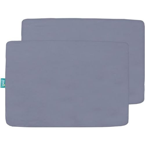 Biloban Pack and Play Sheets and Waterproof Pack n Play Mattress Protector, Grey, Breathable, Washable, Waterproof, 4 Pack - Playard/Pack n Play Sheets+Pads