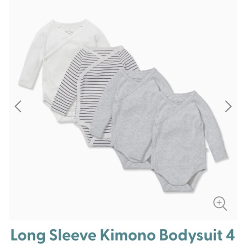 Long Sleeve Kimono Bodysuit 4 Pack