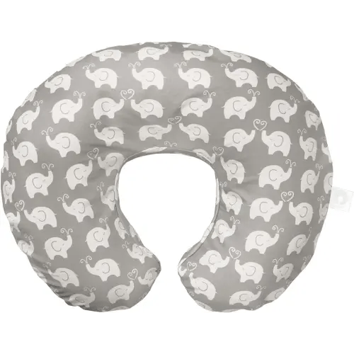Boppy Nursing Pillow Original Support, Gray Elephant Sprinkles, Ergonomic Nursing Essentials for Bottle and Breastfeeding, Firm Fiber Fill, with Removable Nursing Pillow Cover, Machine Washable