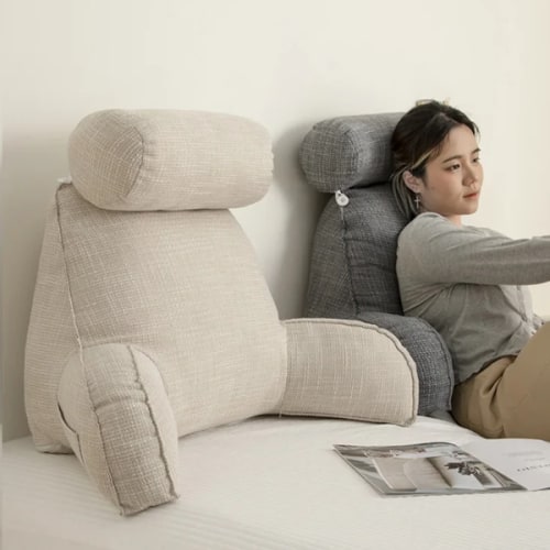 Ergonomic back cushion with armrests