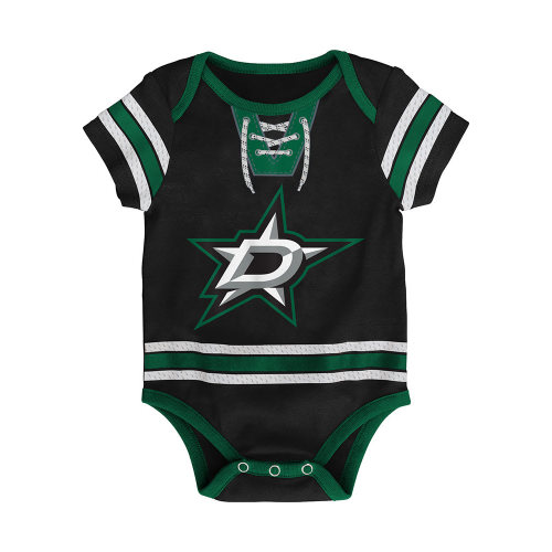 Dallas Stars Baby Black Hockey Pro Blank Short Sleeve One Piece