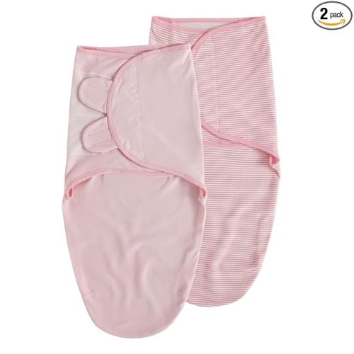 Organic Baby Swaddle Sleep Sacks, 2-Pack Swaddles for Newborns Baby Essentials, Infant 0-3 Months, 100% Cotton Soft & Snug Adjustable Wrap Nursery Swaddling Blankets Improves Sleep
