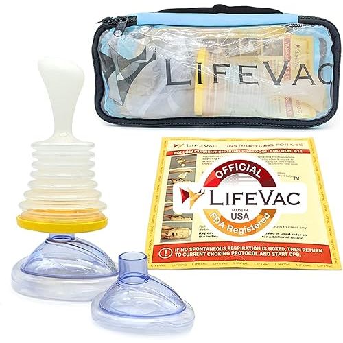 LifeVac Blue Travel Kit - Portable Suction Rescue Device, First Aid Kit for Kids and Adults, Portable Airway Suction Device for Children and Adults