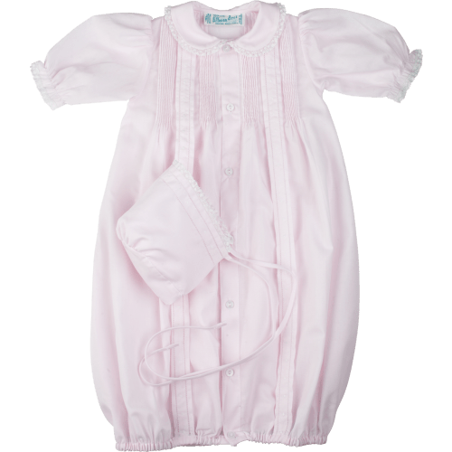 Pink Tucked "Take Me Home" Gown & Bonnet