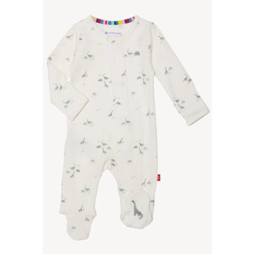 Tiny Diny Organic Cotton Magnetic Footie - Magnetic Me - Lush Lemon
