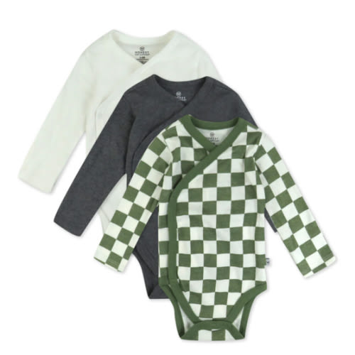 3-Pack Organic Cotton Long Sleeve Side-Snap Bodysuits | Honest Baby Clothing