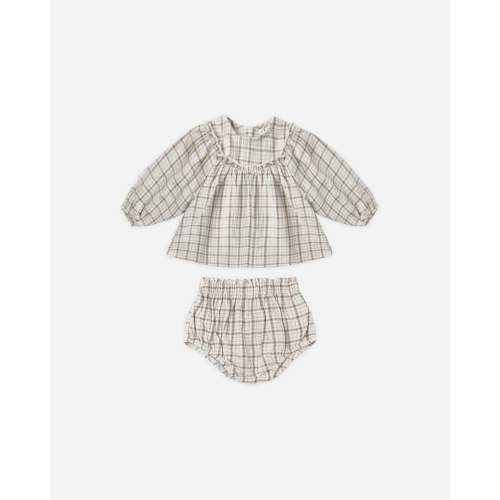 Mia Top + Bloomer Set || Blue Plaid – Quincy Mae