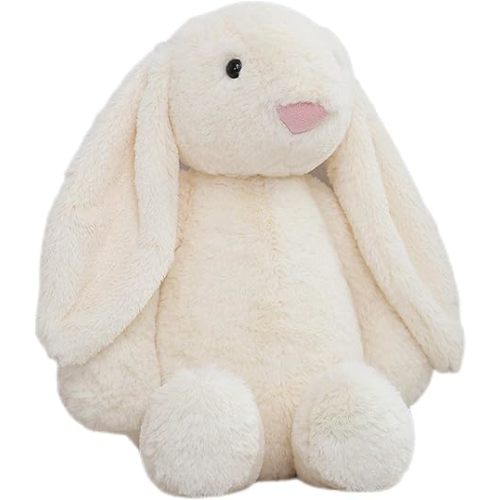 White Bunny Stuffed Animal - Adorable Plush Companion for Cuddles & Playtime. Soft & Huggable with Lifelike Features. Ideal Gift for Kids (Bonnie Rabbit-Milk White 15.8 inch)