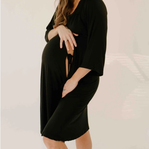Lila Labor & Postpartum Gown in Black