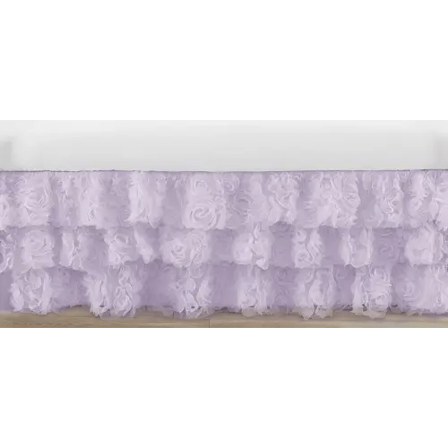 Sweet Jojo Designs Purple Floral Rose Girl Baby Crib Bed Skirt Nursery Dust Ruffle