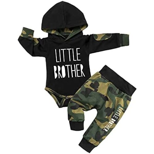 Fommy Newborn Baby Boy Clothes Plaid Letter Print Long Sleeve Hoodies + Long Pants 2PCS Fall Winter Outfits Set