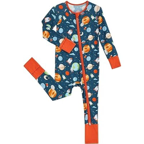 SUZEL Baby Boys Girls Footless Pajamas - Viscose from Bamboo Zippy Pjs Sleep 'N Play - Infant One Piece Romper - 0-24 Months