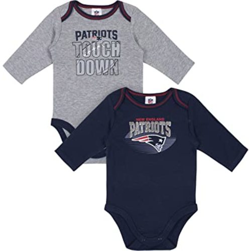 Gerber Unisex Baby NFL Team 2 Pack Long Sleeve Onesie Bodysuit