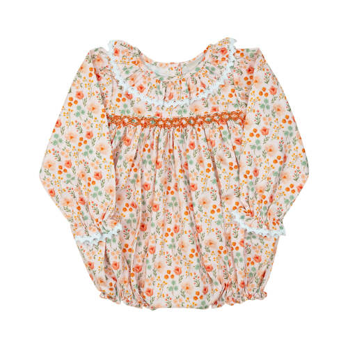 Fall Floral Smocked Bubble