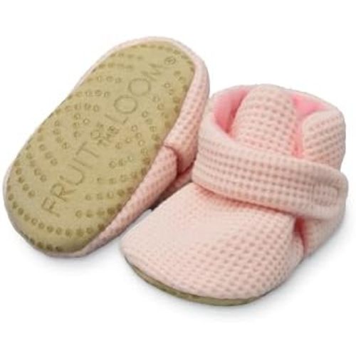 Fruit of the Loom Cozy Thermal Wrap Booties with Non-slip Grips for Baby Girls, Boys, Unisex -