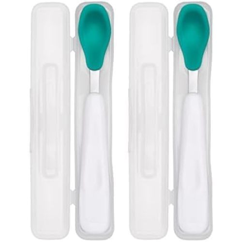OXO Tot On-The-Go Feeding Spoon with Travel Case - Teal (Pack of 2)