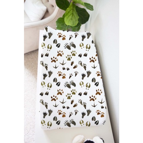 Animal tracks changing pad cover, Woodland Changing pad, Forest animals footprints, Wilderness rustic, Rustic nursery, Hunting - FoF