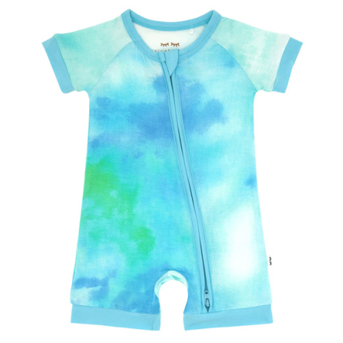 Tidepool Watercolor Shorty Zippy - Little Sleepies