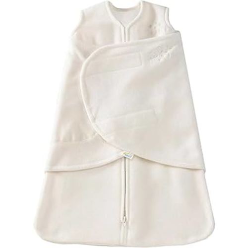 HALO Micro-Fleece Sleepsack Swaddle, 3-Way Adjustable Swaddle Blanket for Newborn and Infants, TOG 3.0 for Cold Climates, Hip Healthy, Cream, Newborn, 0-3 Months