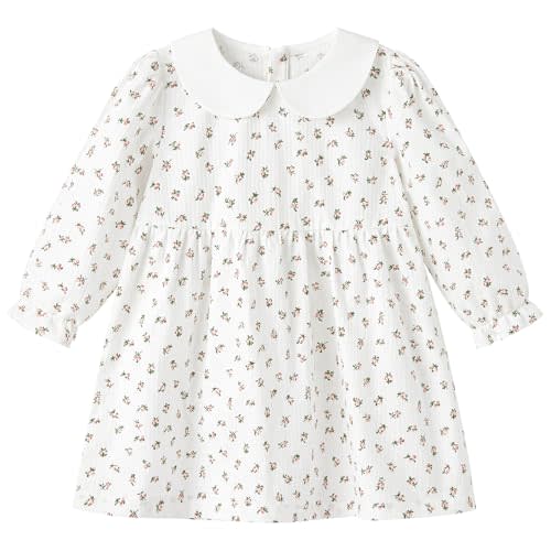 pureborn Baby Toddler Girl Dress Short and Long Sleeve Cotton Playwear Dresses 0-6T