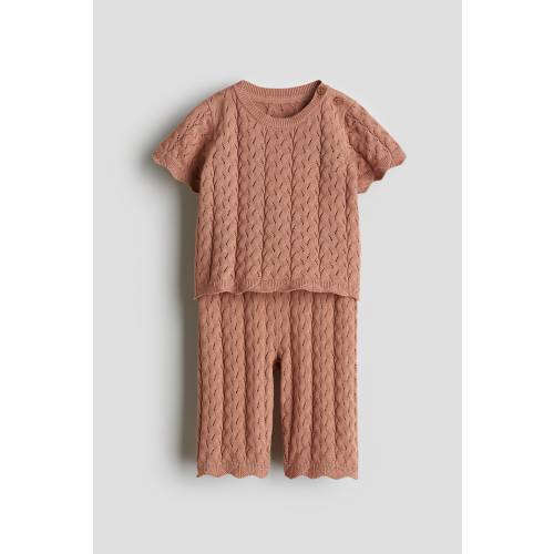 2-PIECE POINTELLE-KNIT COTTON SET