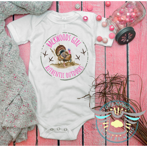 Turkey Hunting Baby Onesie® Backwoods Girl, Country Girl, Daddy's Girl, Turkey, Baby Shower Gift, Outdoors, Girls Hunt Too, Girls Hunting