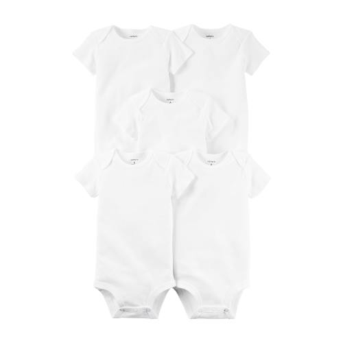 Carter's Baby Unisex Crew Neck Short Sleeve 5-pc. Bodysuit, Color: White - JCPenney