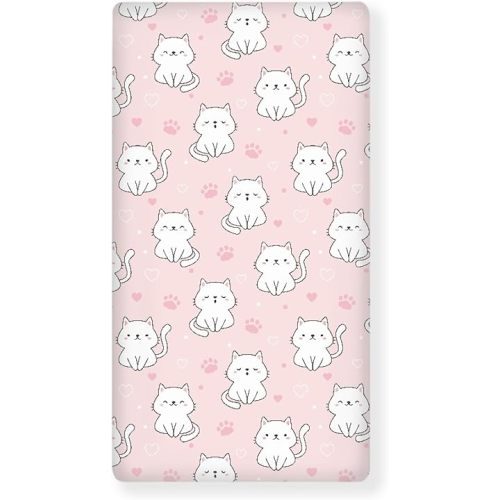 Cats Baby Crib Sheets for Boys Girls Pink Fitted Crib Sheet for Standard Crib and Toddler Mattress Cute Animal Baby Mattress Sheets Toddler Bed Sheet 52x28x8 in