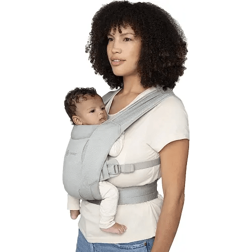 Ergobaby Embrace Cozy Newborn Essentials Baby Carrier Wrap (7-25 Pounds), Soft Air Mesh, Soft Grey