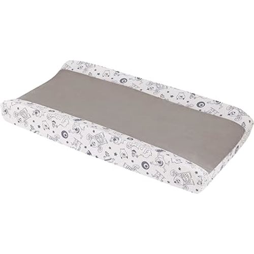 Disney Monsters, Inc. Cutest Little Monster Gray, and White Contoured Changing Pad Cover