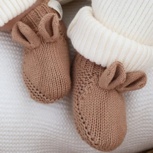 [PRE-ORDER] Little Bear Baby Booties - Acorn