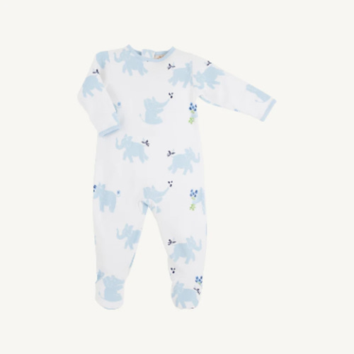 Rock Me Romper - Precious Peanuts (Blue) with Buckhead Blue