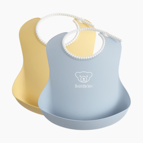 Baby Bib (2 Pack) - Powder Yellow/Powder Blue