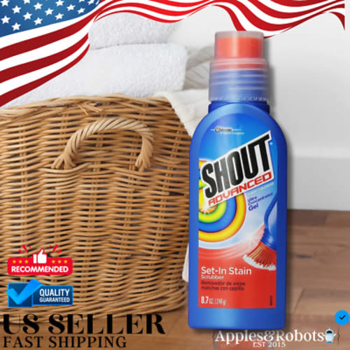 Shout Advanced Stain Remover For Clothes With Scrubber Brush 8.7 Oz