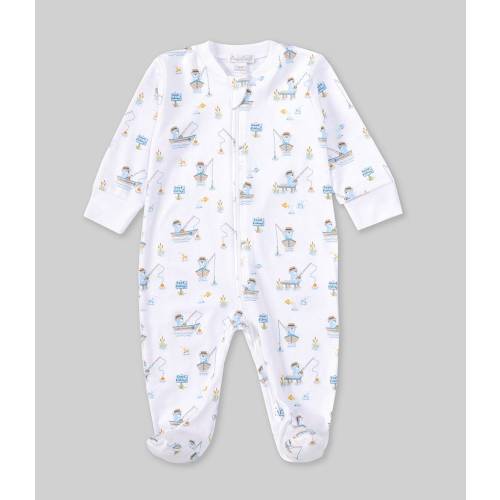 Kissy Kissy Baby Boys Newborn-9 Months Fishing Print Zip Front Footie