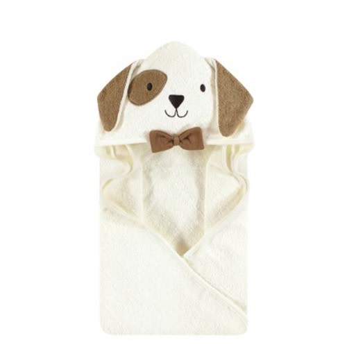Hudson Baby Unisex Baby Cotton Animal Face Hooded Towel, Dog, One Size