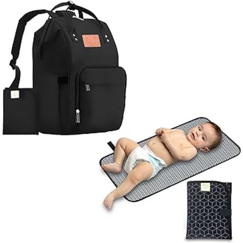 KeaBabies Diaper Bag Backpack and Portable Diaper Changing Pad - Waterproof Multi Function Baby Travel Bags - Waterproof Foldable Baby Changing Mat - Travel Diaper Change Mat - Lightweight Pads