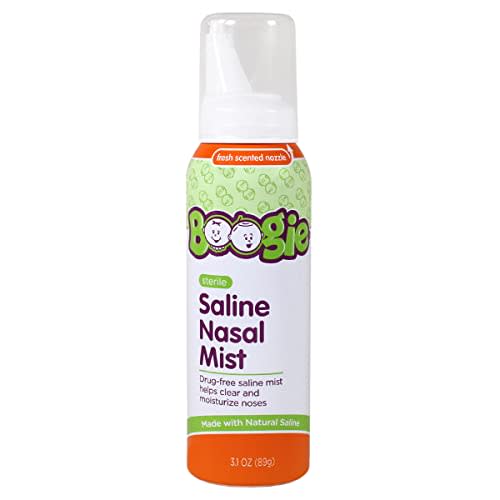 Boogie Baby Saline Nasal Spray Mist, Allergy Relief, Nasal Decongestant, FSA/HSA Eligible, Made with Natural Saline, Fresh Scent, 3.1 Ounce (Pack of 1)
