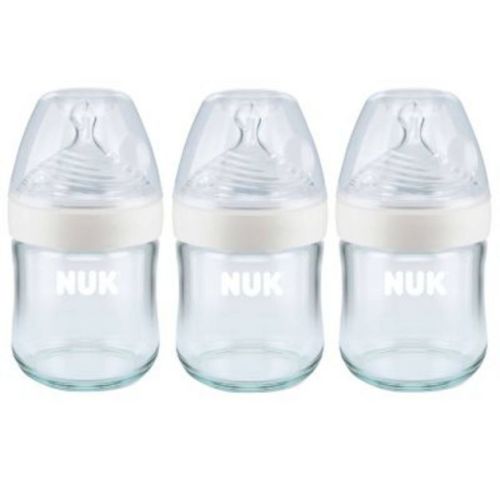 Nuk Glass Baby Bottles - 4 Fl Oz/3pk